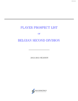 2012-13 Belgian Second Division: Top Prospects