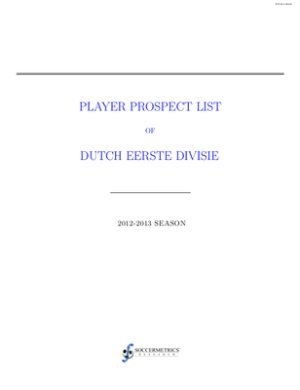 2012-13 Dutch Eerste Divisie: Top Prospects